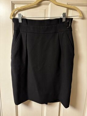 kate spade Black Pencil Skirt Mini viscose wool blend paper bag style